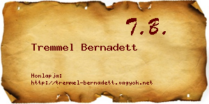 Tremmel Bernadett névjegykártya